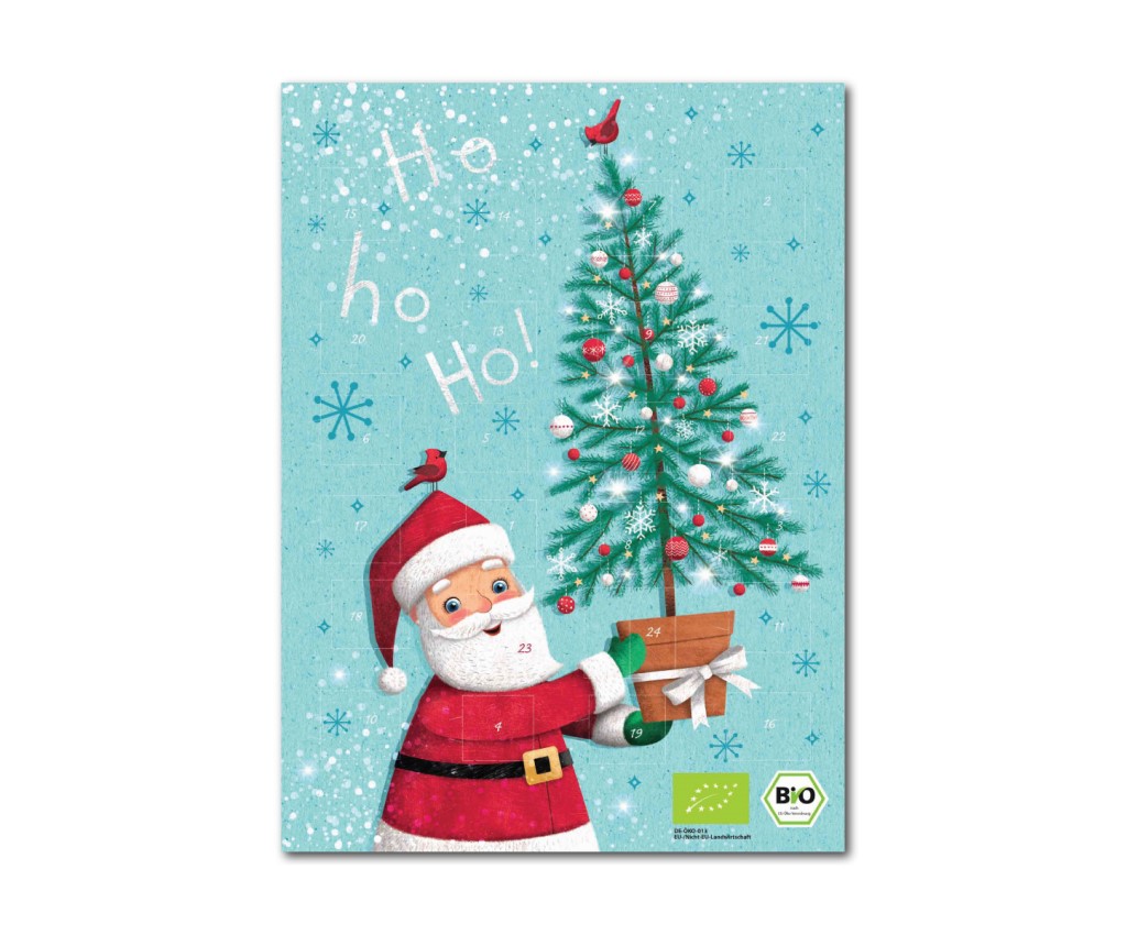 聖誕老人倒數日曆有機牛奶巧克力 75克